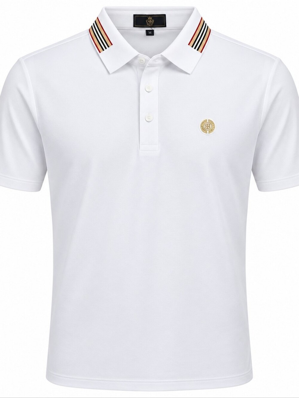 Le Baron Men’s White Polo Shirt Size M – 3 Button Luxury Style – Sold